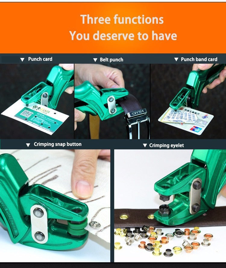 LAOA Multi-fonction Leather Punch Pliers Aluminium alloy Eyelet Puncher - KiwisLove