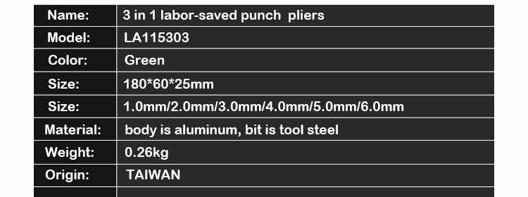 LAOA Multi-fonction Leather Punch Pliers Aluminium alloy Eyelet Puncher - KiwisLove