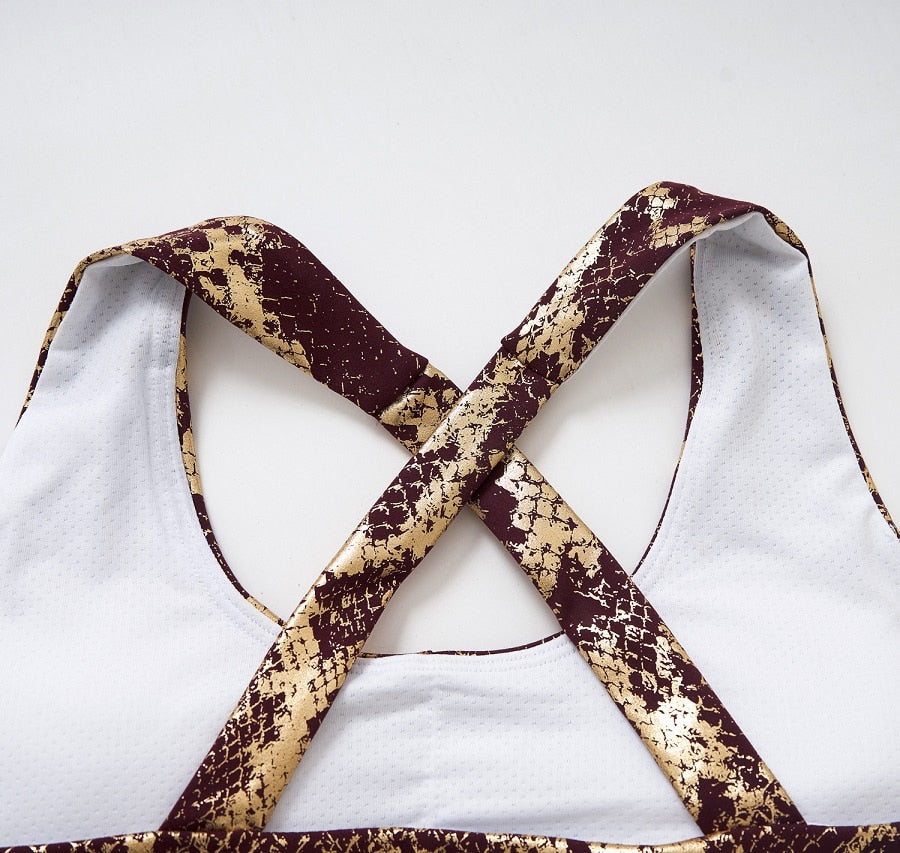 Women Yoga Set Cross Top Bra High Waist Leggings Gym Running Outfit Fitness Tracksuit - KiwisLove