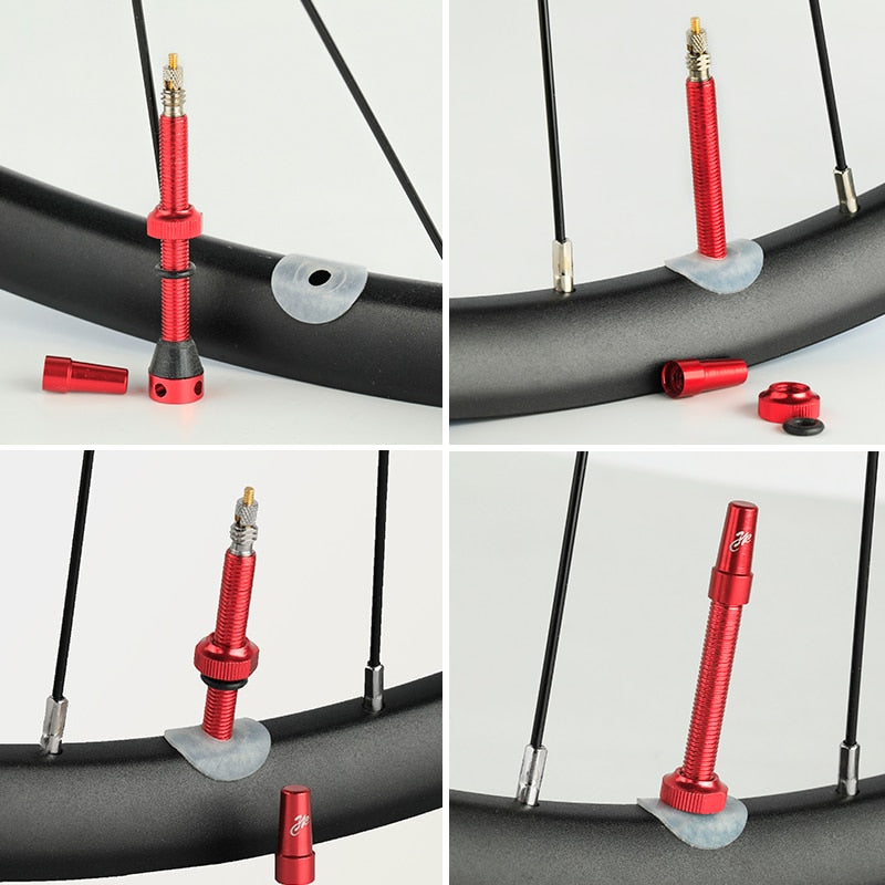 2PCS Deemount Bicycle Tubeless Carbon Rim Presta Valves 44/60mm F/V Nipple Brass Core CNC Machined Anodized W/Tool - KiwisLove