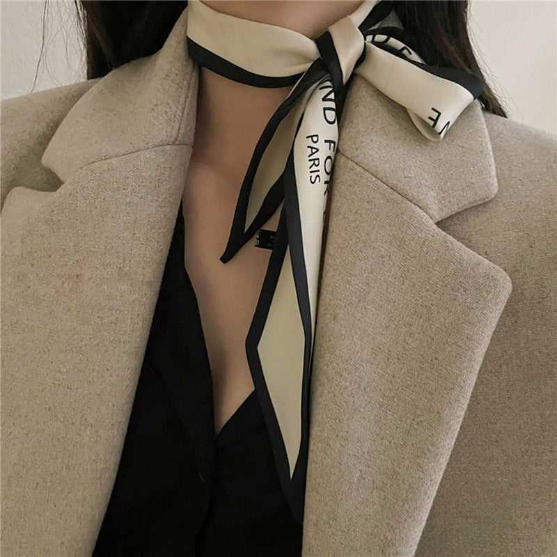 Retro Letter Hair Ribbons French Elegant Long Headband Bag Strap Accessories Beautiful Girls Bow Knot Hair Band - KiwisLove