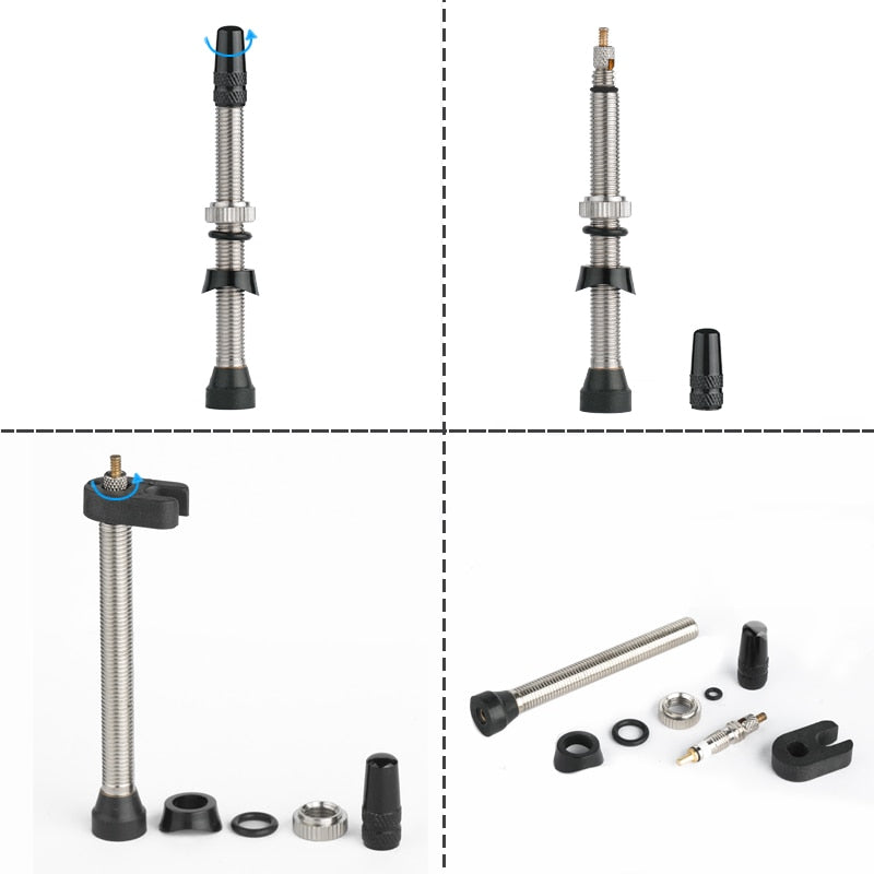 Deemount  Bicycle Tubeless Tire Presta Valve Brass Core Optional Brass Alloy Stem - KiwisLove