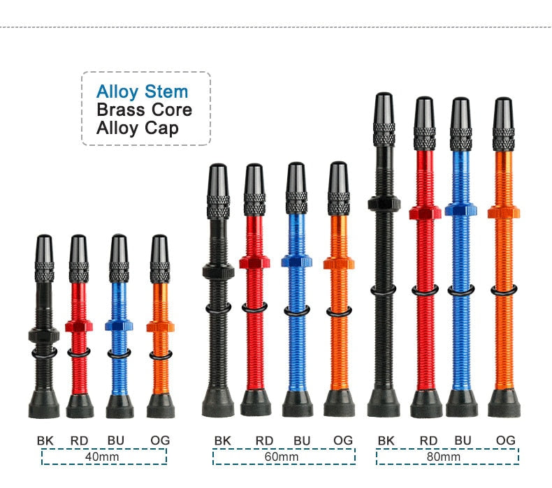 Deemount  Bicycle Tubeless Tire Presta Valve Brass Core Optional Brass Alloy Stem - KiwisLove