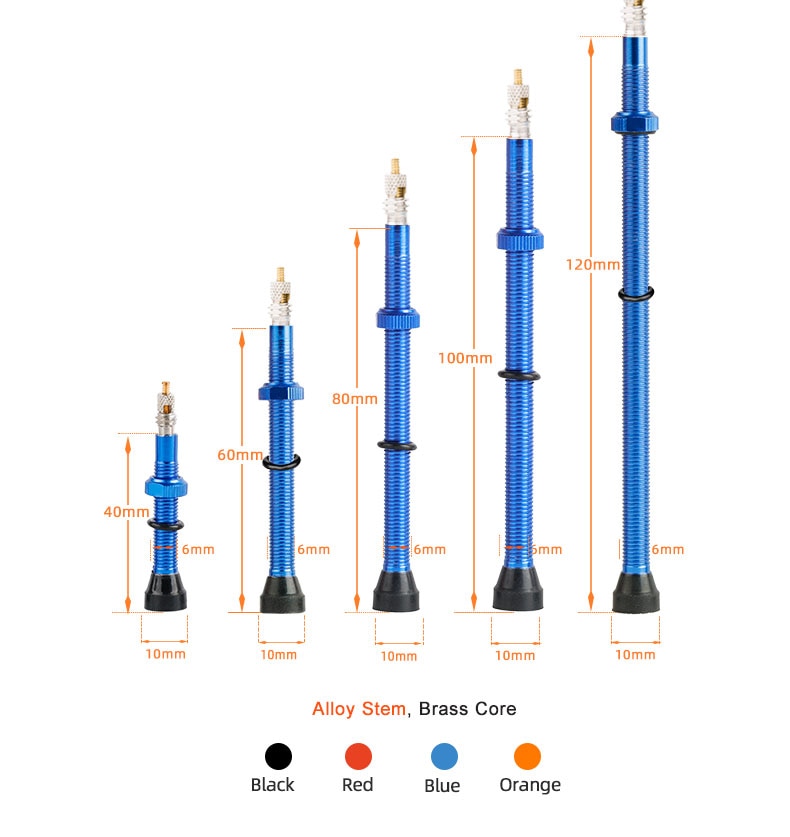 Deemount  Bicycle Tubeless Tire Presta Valve Brass Core Optional Brass Alloy Stem - KiwisLove