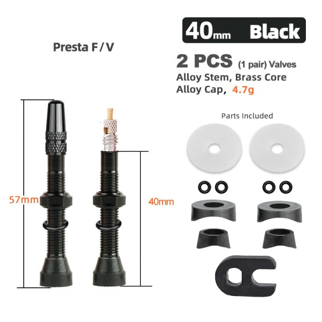 Deemount  Bicycle Tubeless Tire Presta Valve Brass Core Optional Brass Alloy Stem - KiwisLove