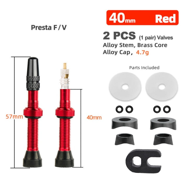 Deemount  Bicycle Tubeless Tire Presta Valve Brass Core Optional Brass Alloy Stem - KiwisLove