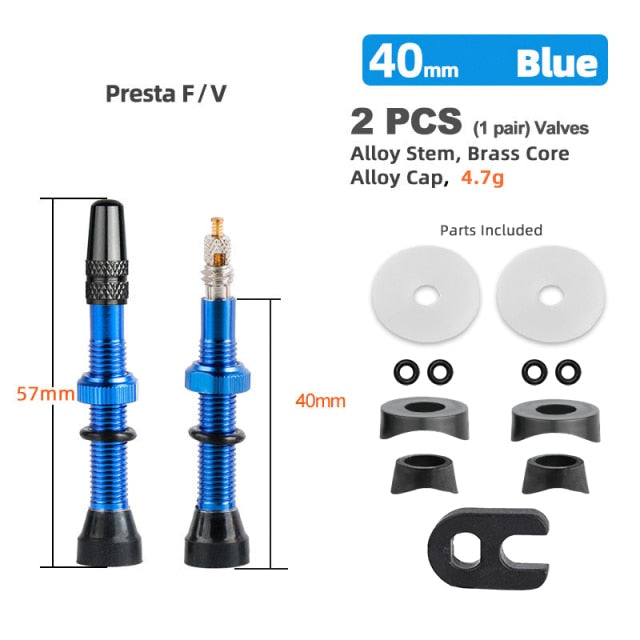Deemount  Bicycle Tubeless Tire Presta Valve Brass Core Optional Brass Alloy Stem - KiwisLove
