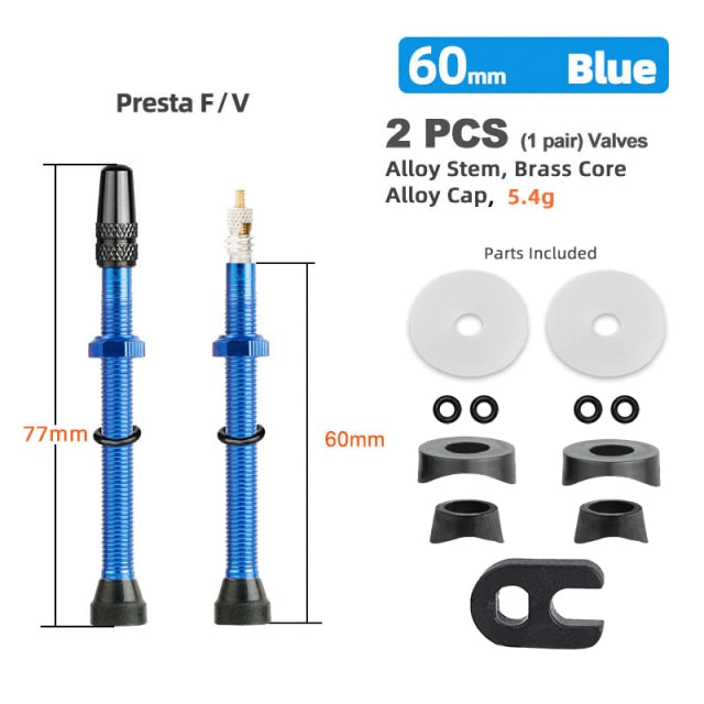 Deemount  Bicycle Tubeless Tire Presta Valve Brass Core Optional Brass Alloy Stem - KiwisLove
