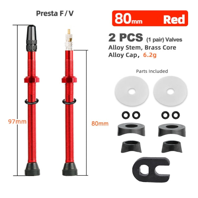 Deemount  Bicycle Tubeless Tire Presta Valve Brass Core Optional Brass Alloy Stem - KiwisLove