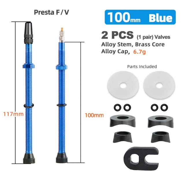 Deemount  Bicycle Tubeless Tire Presta Valve Brass Core Optional Brass Alloy Stem - KiwisLove
