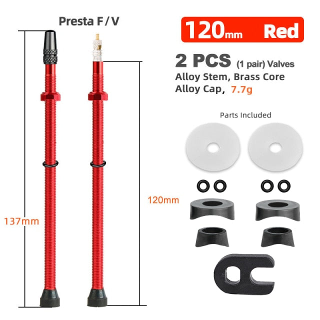 Deemount  Bicycle Tubeless Tire Presta Valve Brass Core Optional Brass Alloy Stem - KiwisLove