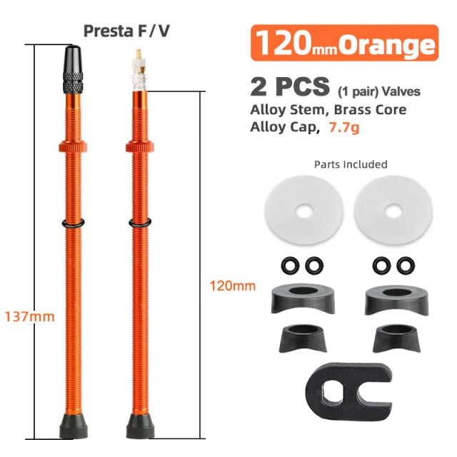 Deemount  Bicycle Tubeless Tire Presta Valve Brass Core Optional Brass Alloy Stem - KiwisLove