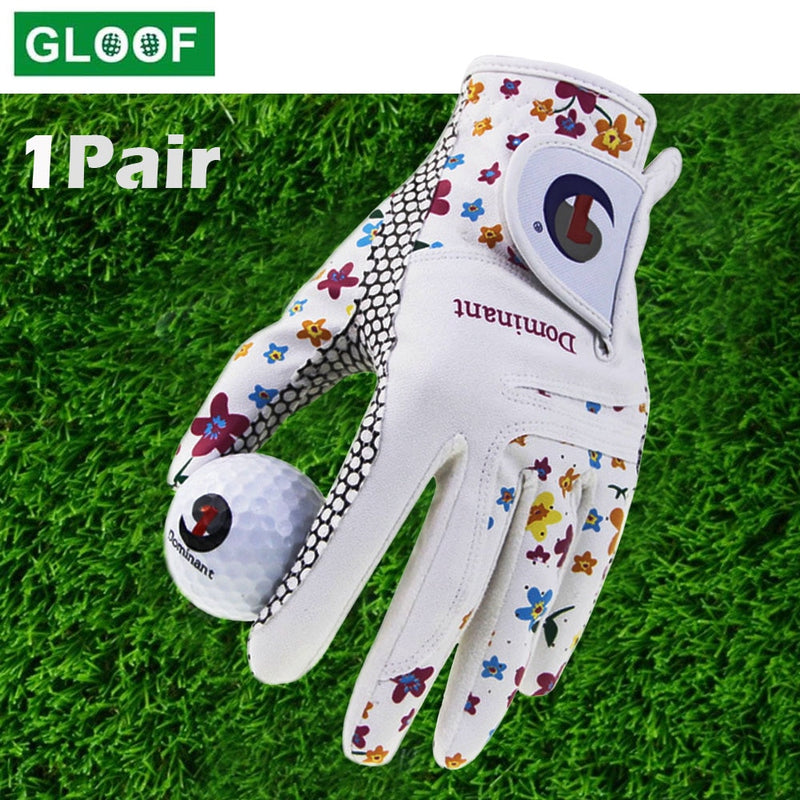 Golf Glove Women  Cool Leather  Summer Floral Colorful Breathable - KiwisLove