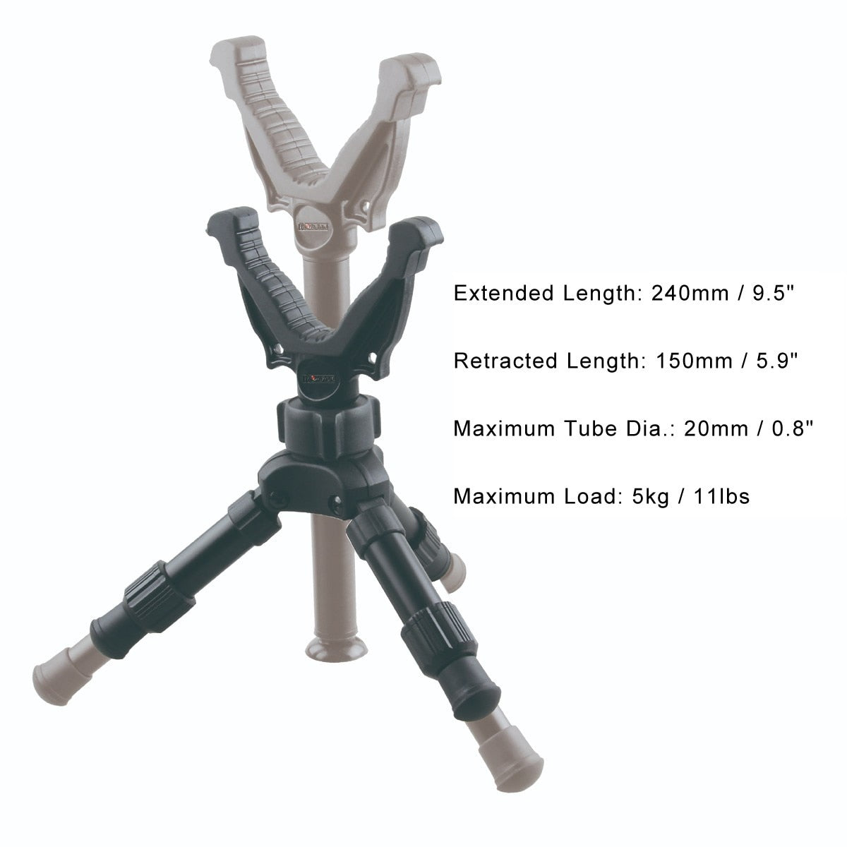 RokStad ELP V Mount Hunting Tripod 15cm 5.9" Retracted 24cm 9.4" Feet Max Extended Portable Versatile Stable Shooting Rest - KiwisLove