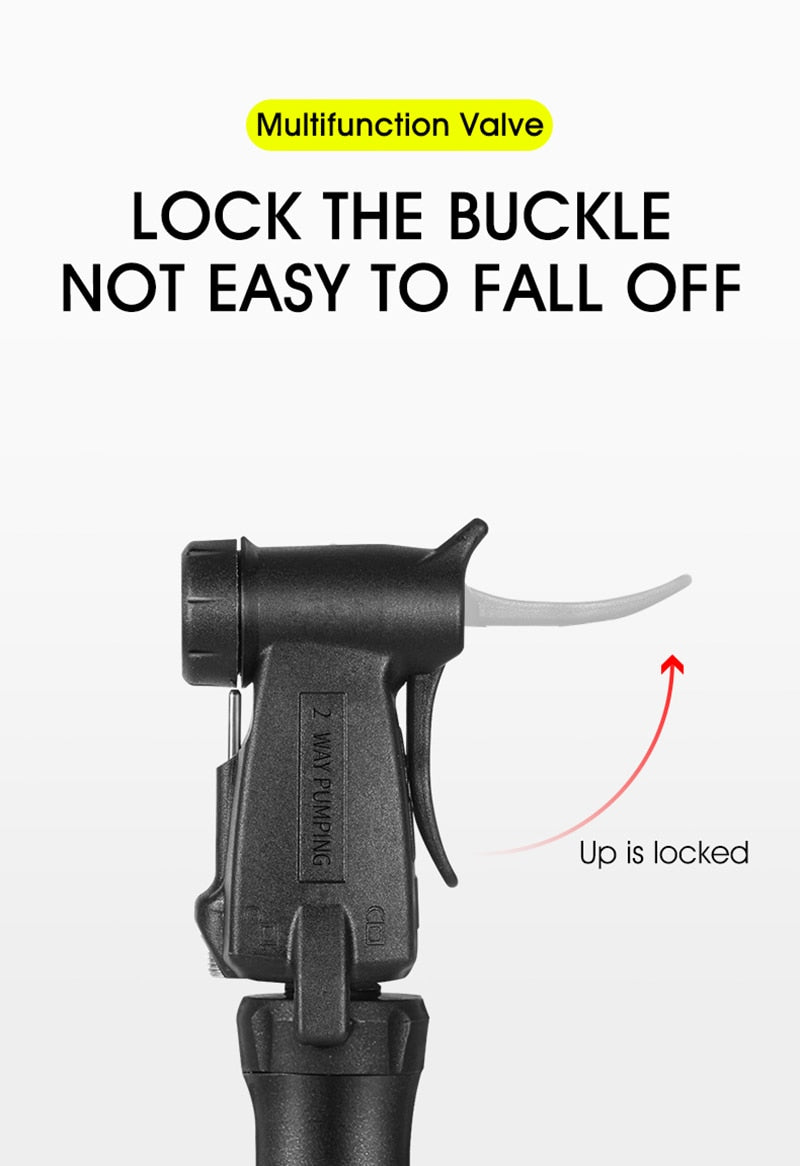 WEST BIKING Hand Mini Bicycle Pump Tire Air Inflator Schrader Presta Valve Ball Needle Hose MTB Accessories Portable Bike Pump - KiwisLove