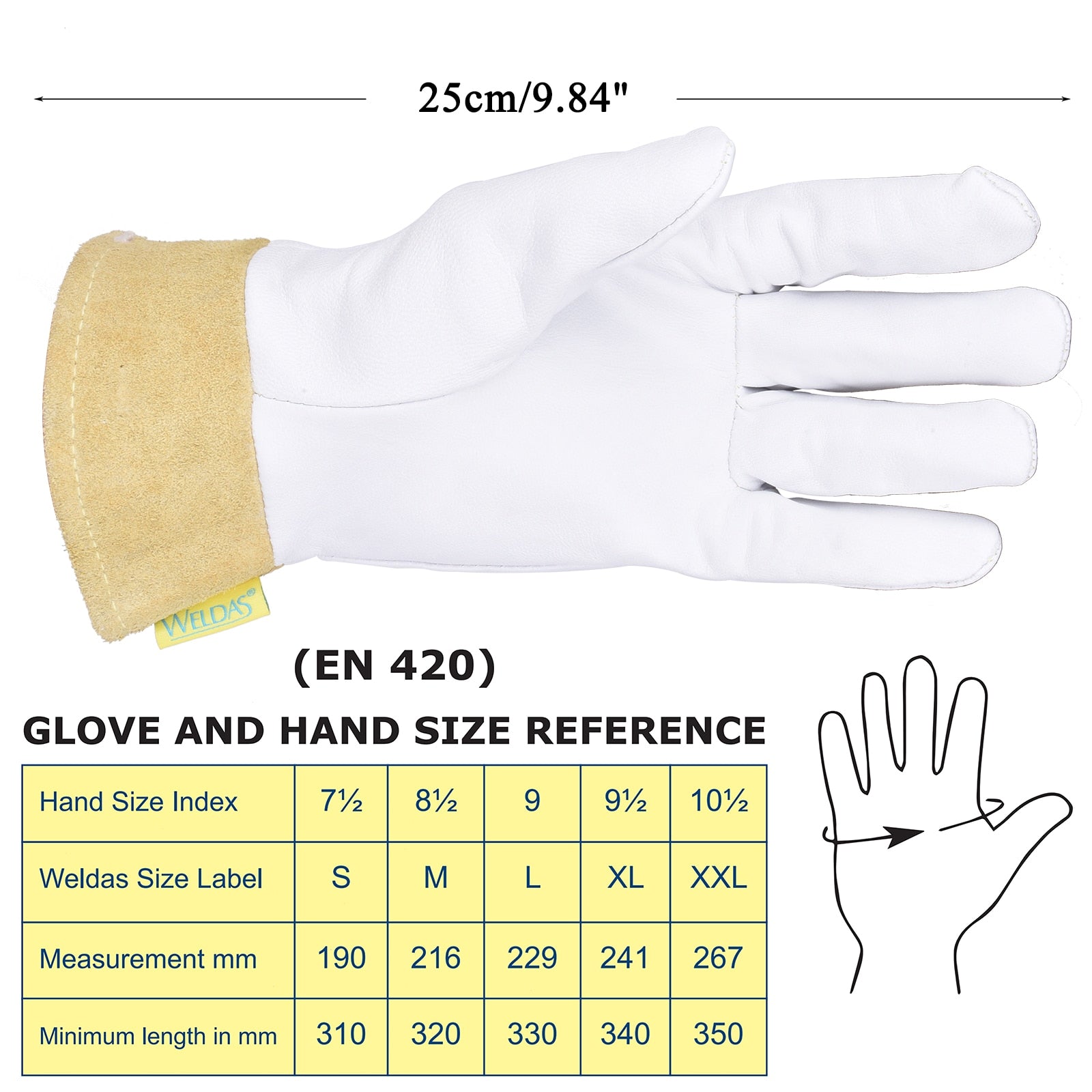 Pair TIG Welding Gloves Goatskin Palm Cowhide Cuff Soft Sensitive - KiwisLove