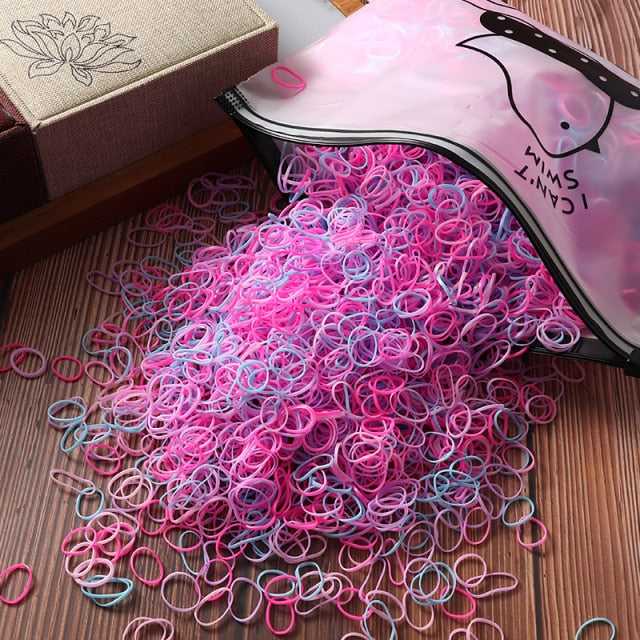 2000pcs Girls Hair Accessories gift Nylon Rubber Band Elastic Hair Bands - KiwisLove