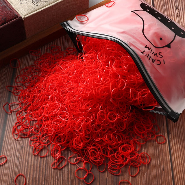 2000pcs Girls Hair Accessories gift Nylon Rubber Band Elastic Hair Bands - KiwisLove