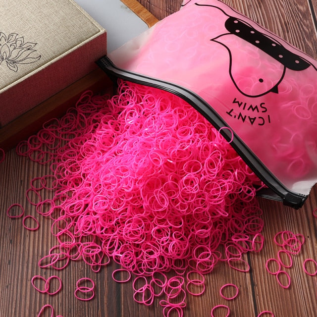 2000pcs Girls Hair Accessories gift Nylon Rubber Band Elastic Hair Bands - KiwisLove