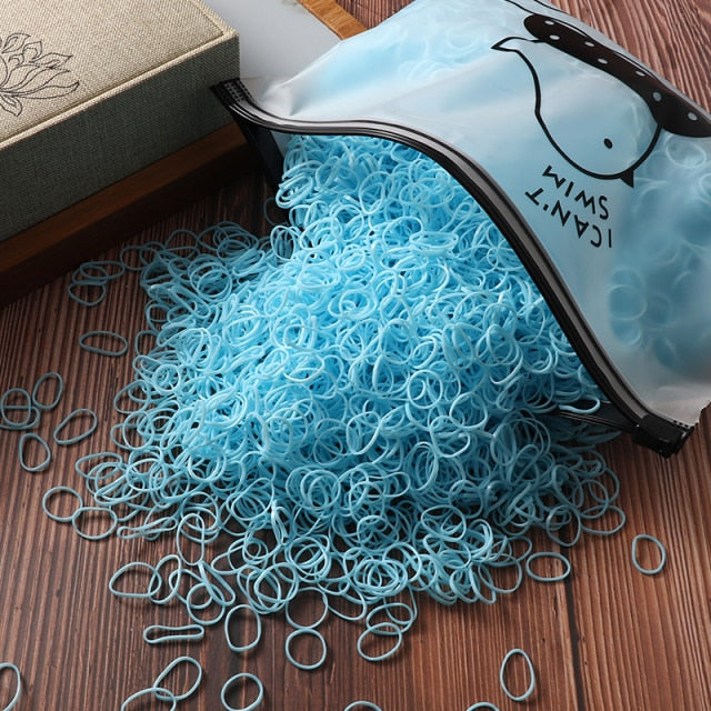 2000pcs Girls Hair Accessories gift Nylon Rubber Band Elastic Hair Bands - KiwisLove