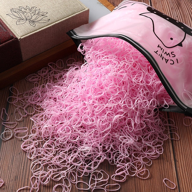 2000pcs Girls Hair Accessories gift Nylon Rubber Band Elastic Hair Bands - KiwisLove