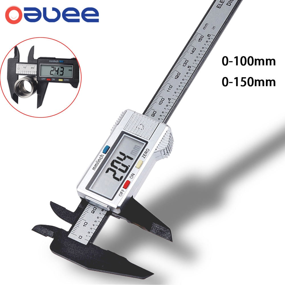Electronic Digital Vernier Caliper Gauge Micrometer Carbon Fiber Oauee - KiwisLove