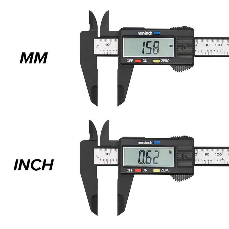 Electronic Digital Vernier Caliper Gauge Micrometer Carbon Fiber Oauee - KiwisLove