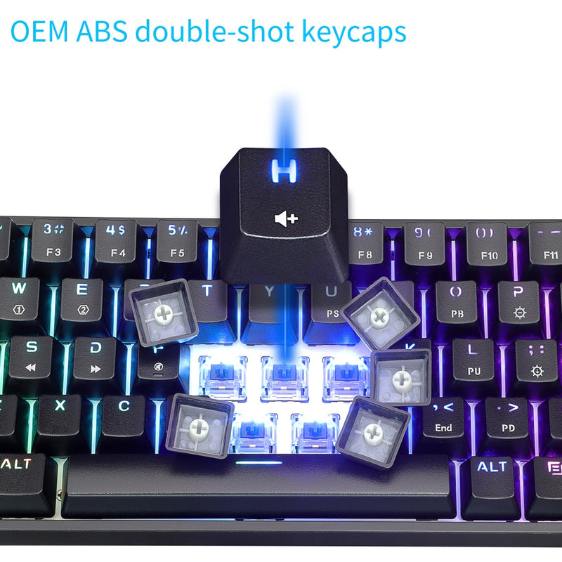 Mechanical Keyboard USB Wired LED Backlit Axis Gaming Mechanical Keyboard Gateron Optical Switches For Desktop - KiwisLove