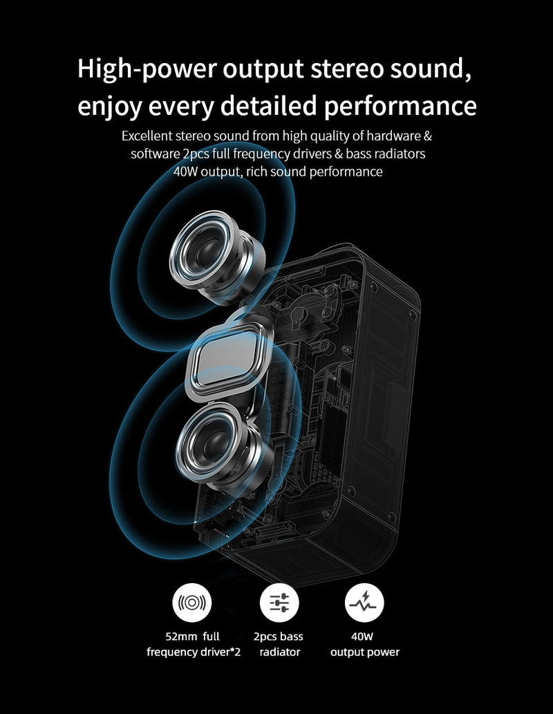 mifa F60 40W Output Power Bluetooth Speaker with Class D Amplifier - KiwisLove