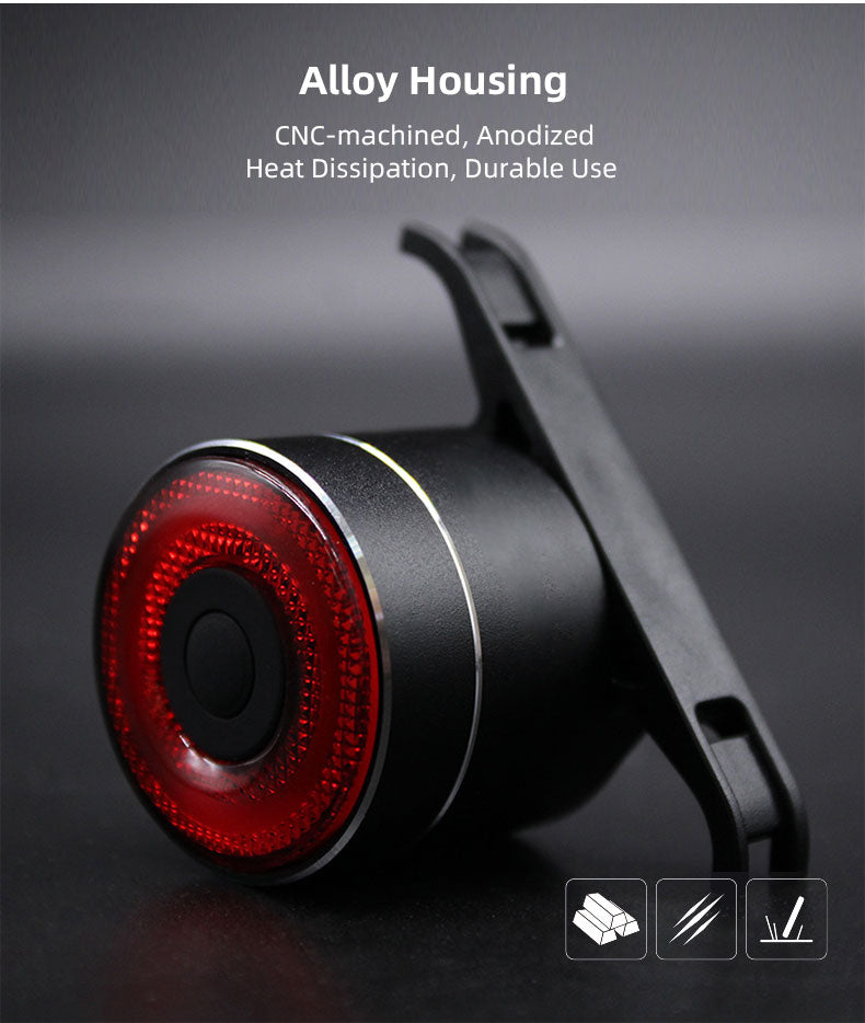 Rechargeable Rear Bicycle Light Brake Bike Tail Lamp Wireless Remote Control Cycling Taillight Anti-theft Burglar Alarm Bell - KiwisLove