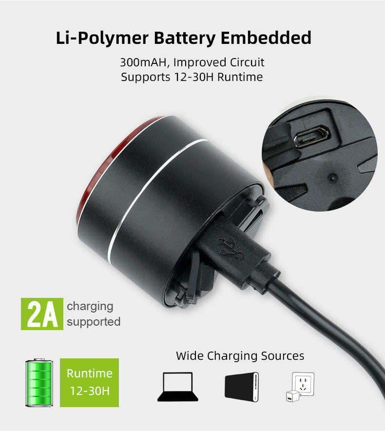 Rechargeable Rear Bicycle Light Brake Bike Tail Lamp Wireless Remote Control Cycling Taillight Anti-theft Burglar Alarm Bell - KiwisLove