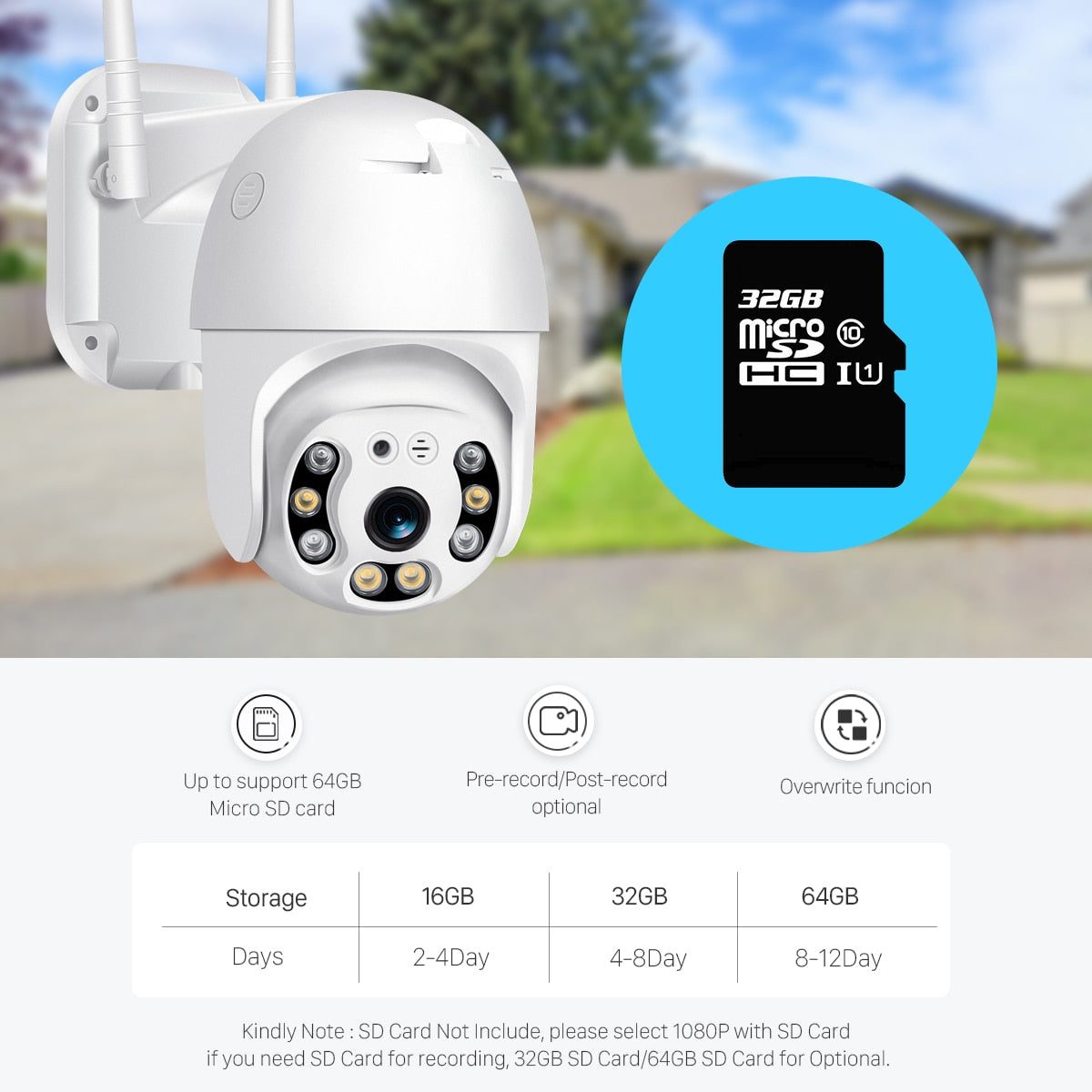 Security Camera WIFI Outdoor PTZ Speed Dome Wireless - KiwisLove