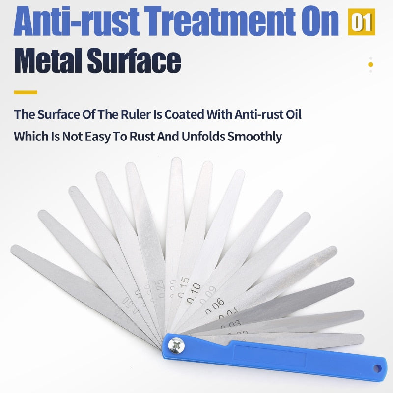 Feeler Gauge Metric Thickness Gauge Set Blade Gap Filler Tappet Valve - KiwisLove