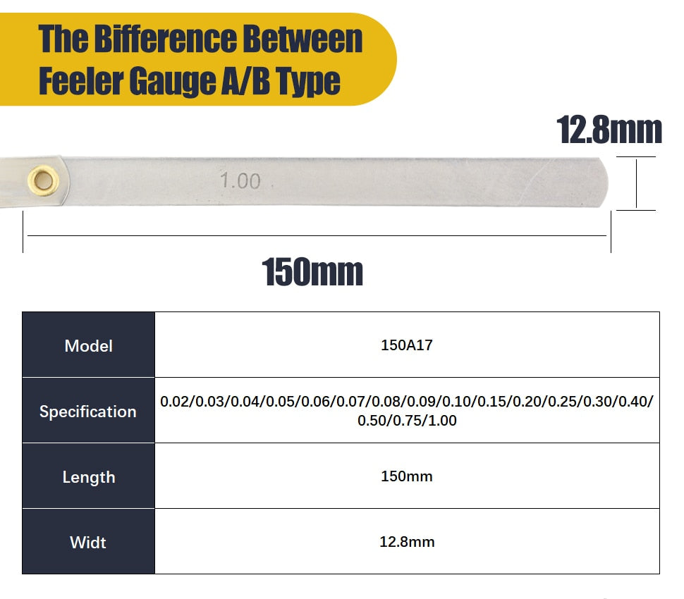 Feeler Gauge Metric Thickness Gauge Set Blade Gap Filler Tappet Valve - KiwisLove