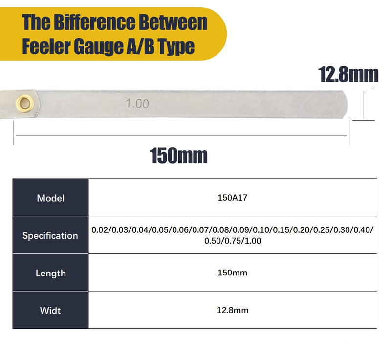 Feeler Gauge Metric Thickness Gauge Set Blade Gap Filler Tappet Valve - KiwisLove