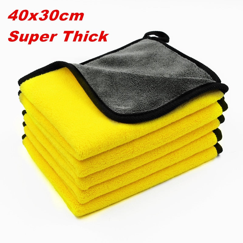 5pcs Microfiber Cleaning Cloth 600GSM Thick Plush Car Detailing Cleaning Rags for Car Home Microfiber Towel Car Wash Accessories - KiwisLove