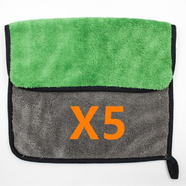 5pcs Microfiber Cleaning Cloth 600GSM Thick Plush Car Detailing Cleaning Rags for Car Home Microfiber Towel Car Wash Accessories - KiwisLove
