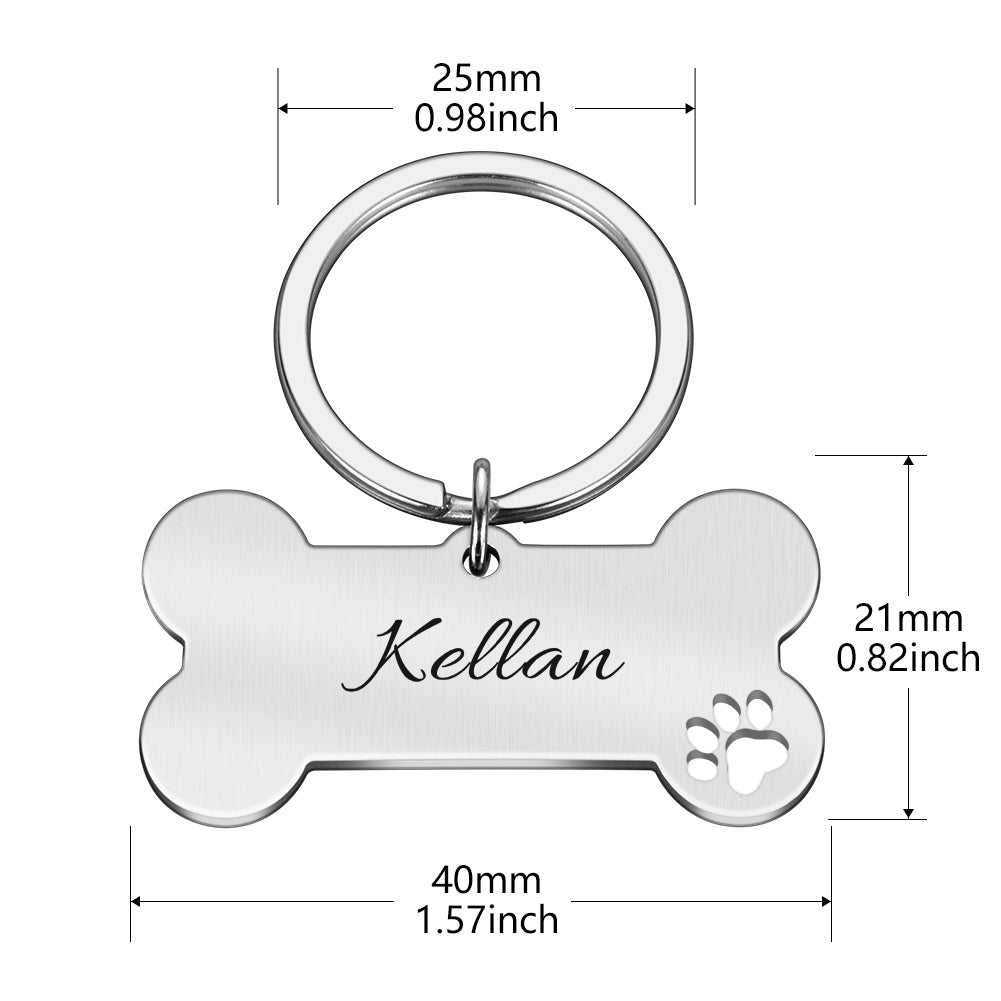 Custom Personalized Pet Tag Engraved Cat Puppy Dog Name Stainless Steel - KiwisLove