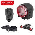 Rechargeable Rear Bicycle Light Brake Bike Tail Lamp Wireless Remote Control Cycling Taillight Anti-theft Burglar Alarm Bell - KiwisLove