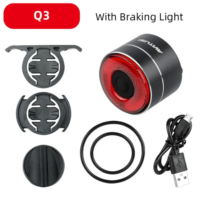 Rechargeable Rear Bicycle Light Brake Bike Tail Lamp Wireless Remote Control Cycling Taillight Anti-theft Burglar Alarm Bell - KiwisLove
