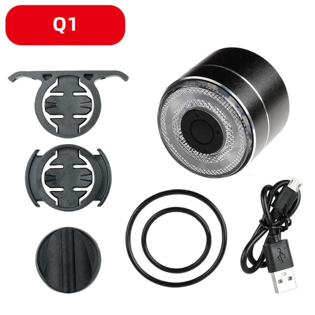 Rechargeable Rear Bicycle Light Brake Bike Tail Lamp Wireless Remote Control Cycling Taillight Anti-theft Burglar Alarm Bell - KiwisLove