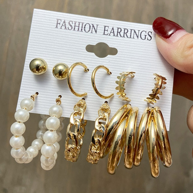 17KM Fashion Hoop Earrings Set For Women Girls - KiwisLove