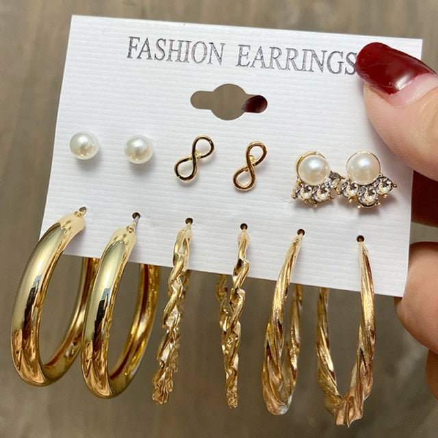 17KM Fashion Hoop Earrings Set For Women Girls - KiwisLove