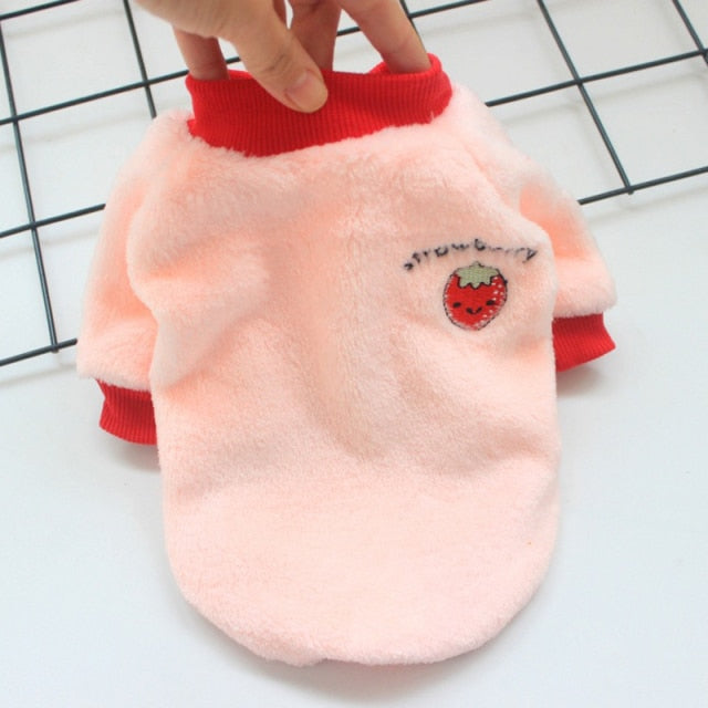 Fleece Dog Clothes Fruit Clothing for Cats  Pajamas Chihuahua Apparel Sweater - KiwisLove