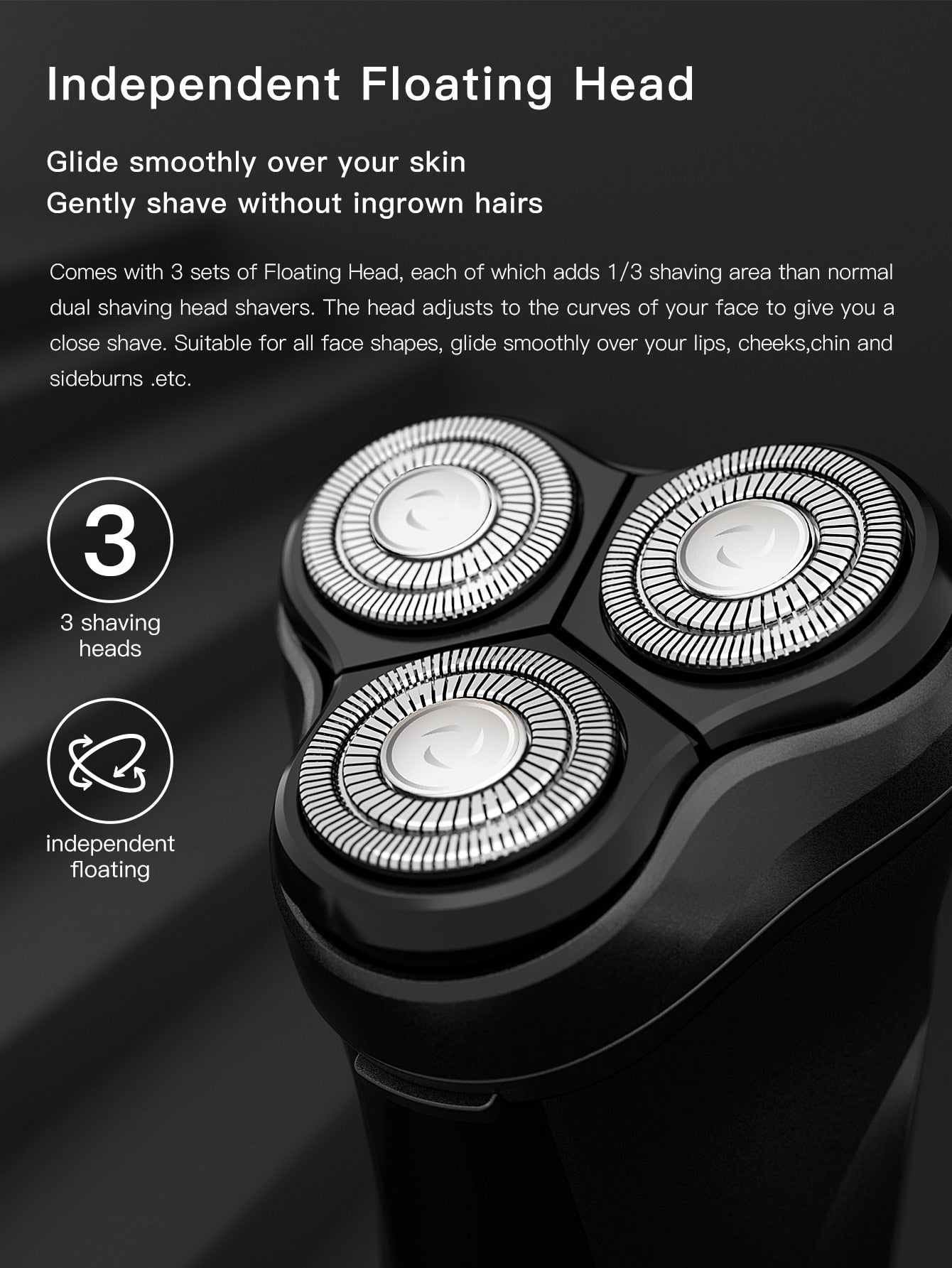 ENCHEN Warrior Electric Shaver Rechargeable Cordless 3D Rotary Razor - KiwisLove
