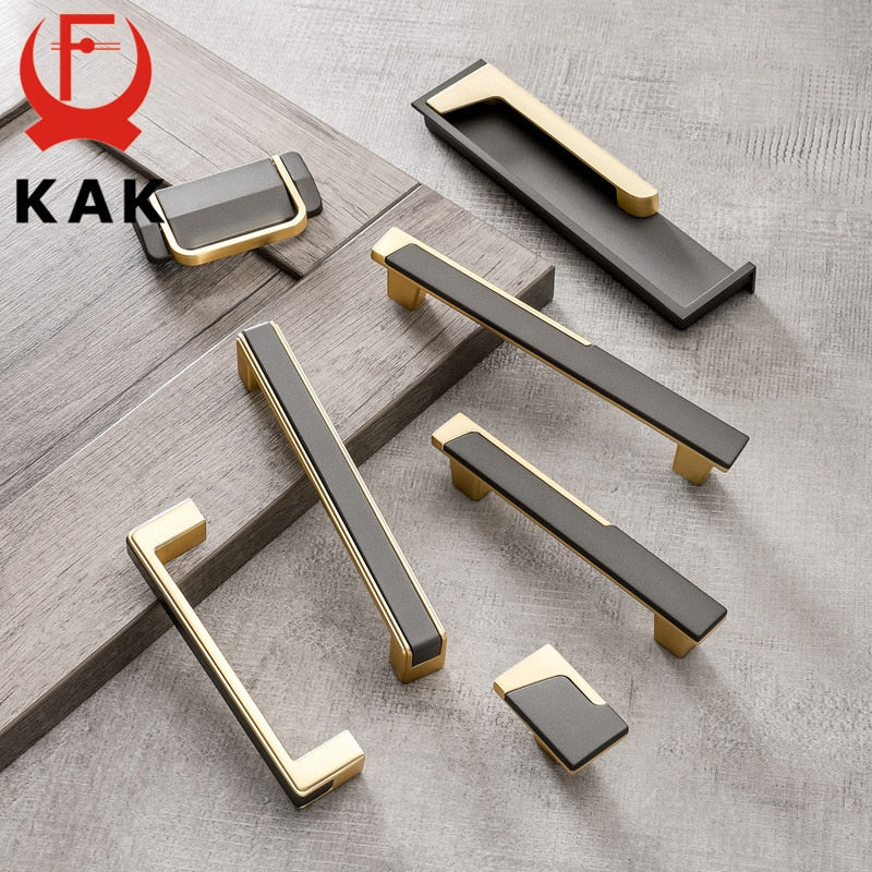 Modern Gold Gray Kitchen Handle Cabinet Knobs and Handles - KiwisLove