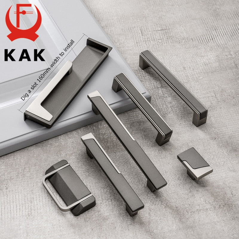 Modern Gold Gray Kitchen Handle Cabinet Knobs and Handles - KiwisLove