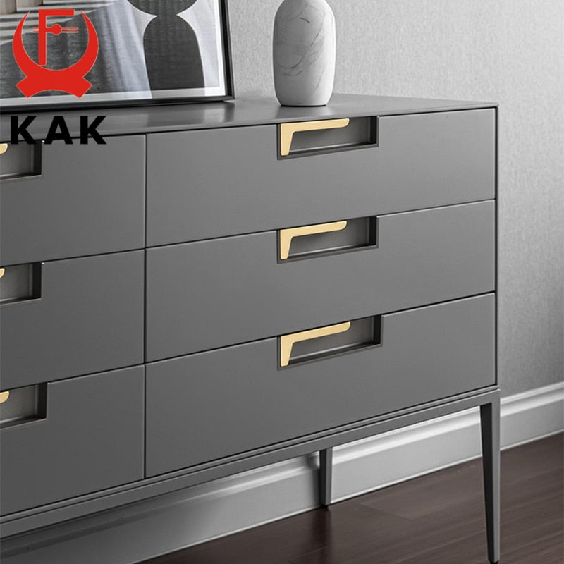 Modern Gold Gray Kitchen Handle Cabinet Knobs and Handles - KiwisLove