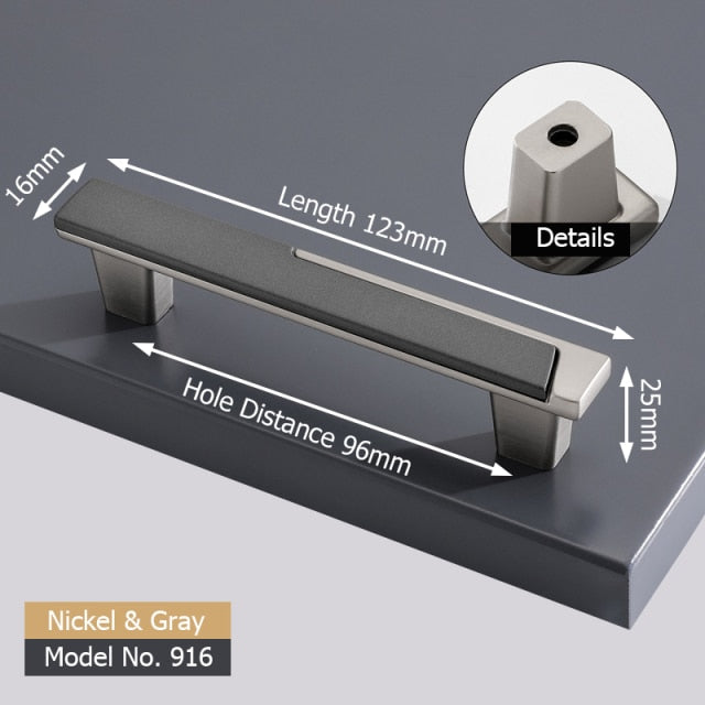 Modern Gold Gray Kitchen Handle Cabinet Knobs and Handles - KiwisLove