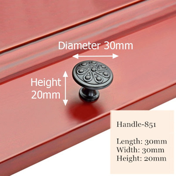 American Style Black Zinc Alloy Handles Cabinet Drawer Knobs - KiwisLove
